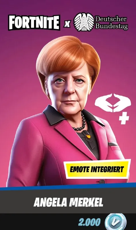 Angela Merkel als Fortnite-Charakter