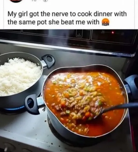 Girl Cooks with the Beating Pot