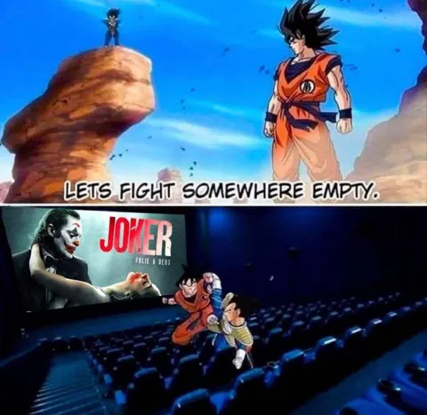 Goku and Vegeta Watch Joker Alone