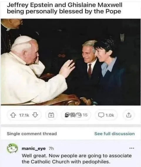 Epstein and Maxwell blessed by Pope