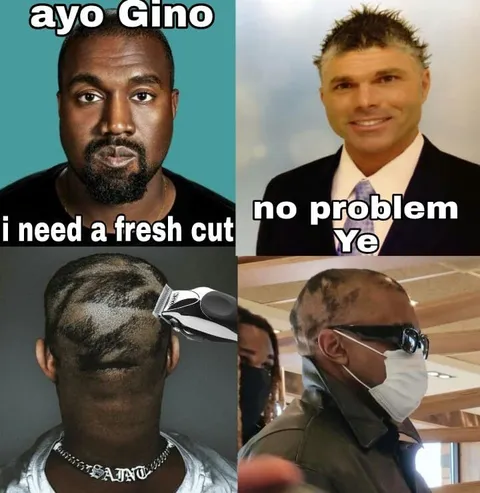 Kanye Gets a Fresh Cut