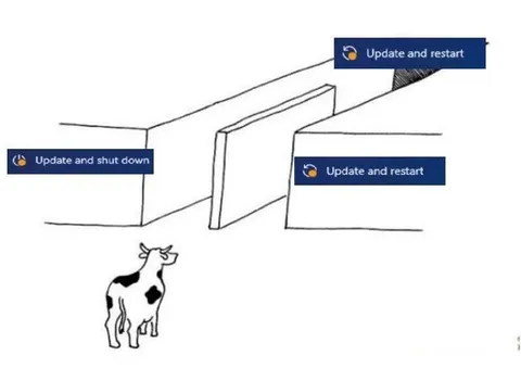 Cow Chooses Update and Restart
