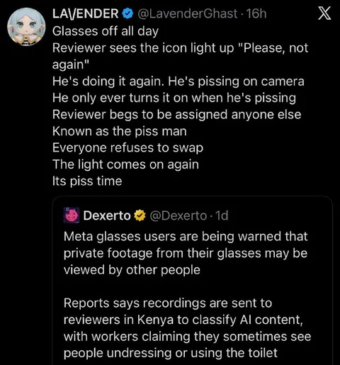 Meta glasses piss man