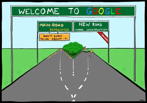 Google Road Under Construction