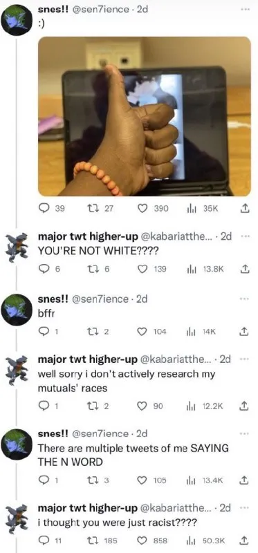 You’re Not White???? Twitter Exchange