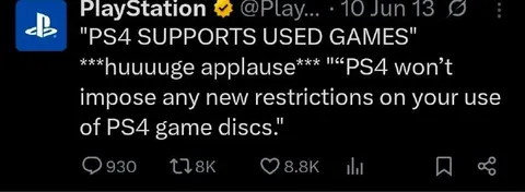 PS4 Supports Used Games