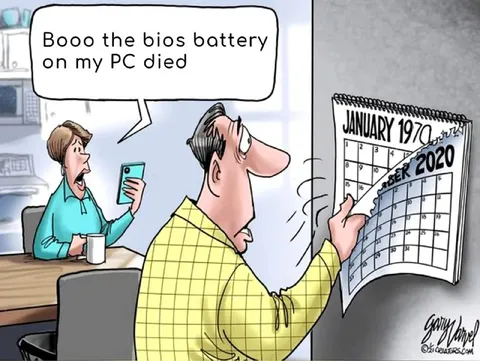 PC BIOS Battery Reset to 1970