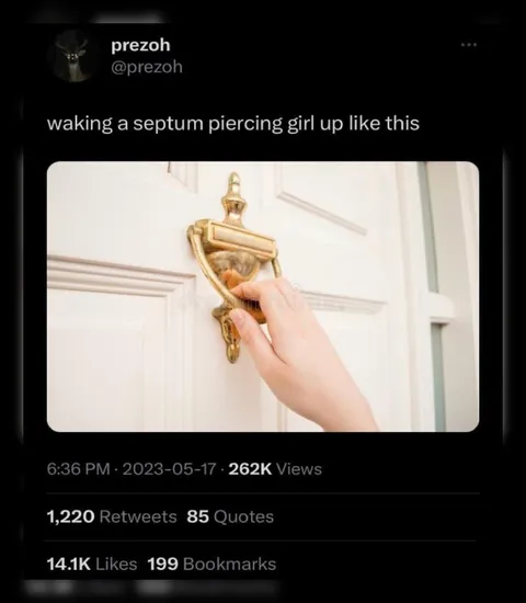 Waking a Septum Piercing Girl