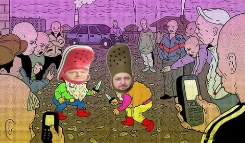 Драка гномов на глазах у толпы