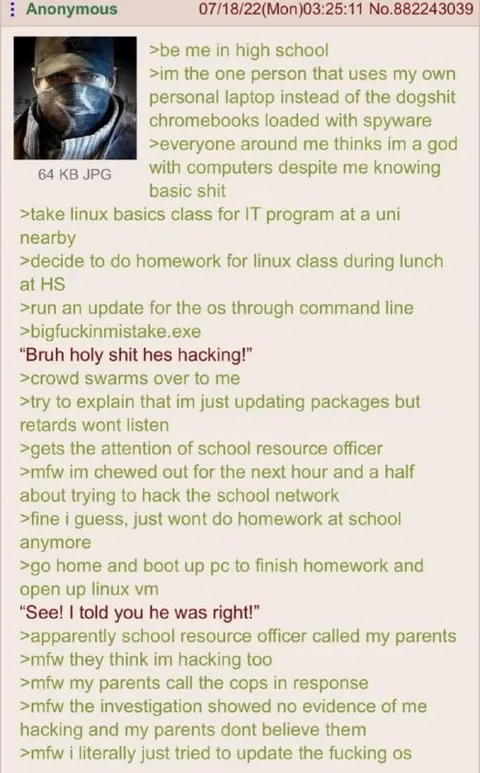 Linux Homework Mistaken for Hacking