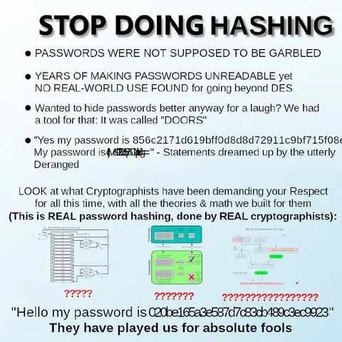 Stop Doing Hashing Passwords