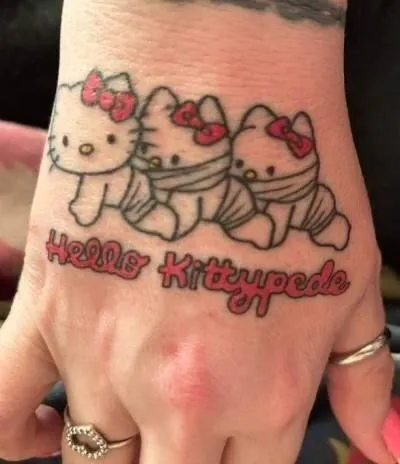 Hello Kittypede Tattoo