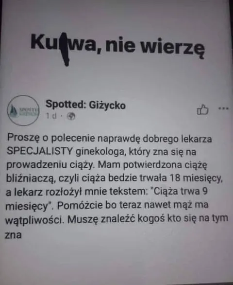 Ciąża bliźniacza trwa 18 miesięcy