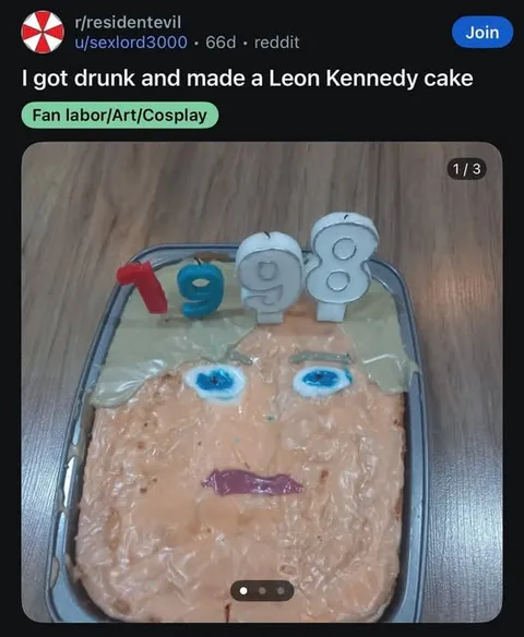 Drunk Leon Kennedy Cake