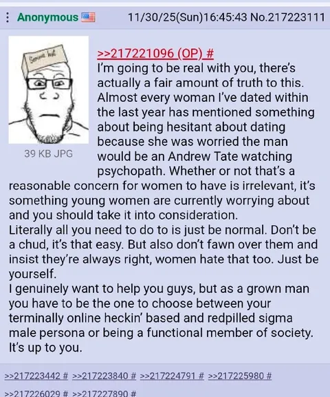 Just Be Normal Dating Advice