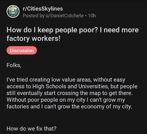 How Do I Keep People Poor?