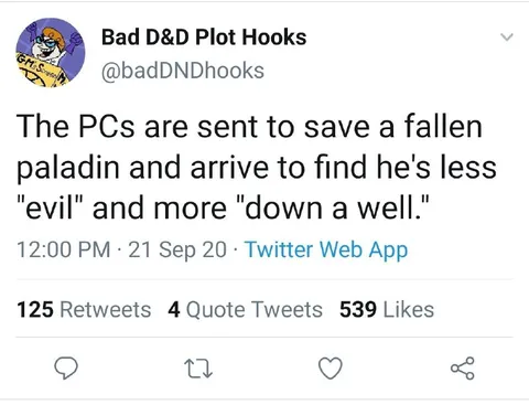 Fallen Paladin Down a Well