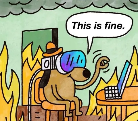 This Is Fine Dog at Work
