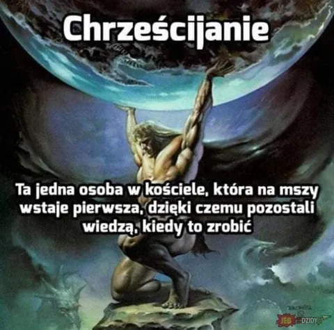 Osoba wstająca pierwsza w kościele