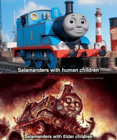 Salamanders With Eldar Children