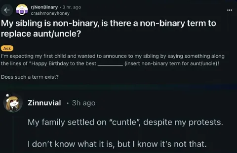 Non-Binary Aunt and Uncle Term