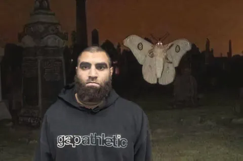 Bearded Man and Giant Moth