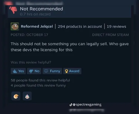 Steam Review Licensing Complaint