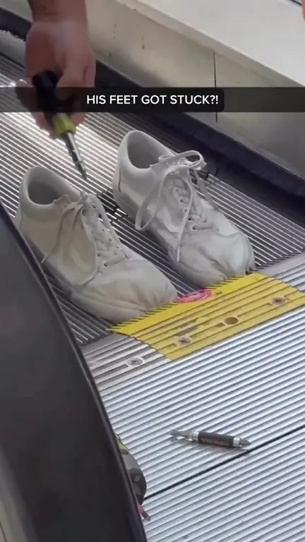 Shoes Stuck on the Escalator