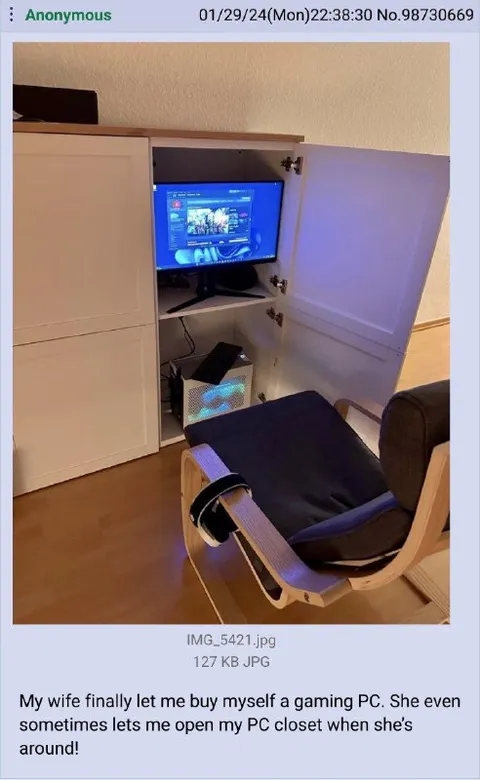 Wife Approved Gaming PC Closet