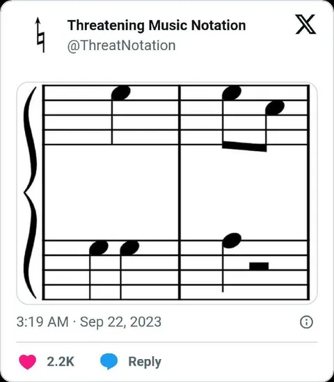 Threatening Music Notation
