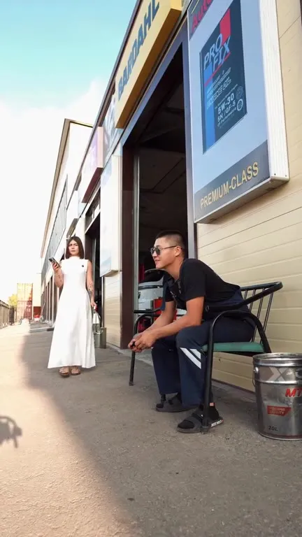 Waiting Together at the Garage