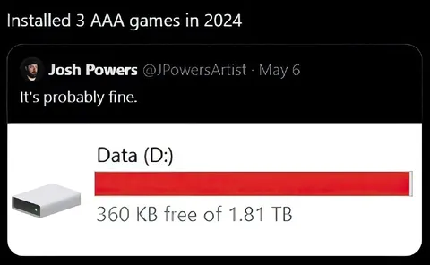 Installed Three AAA Games