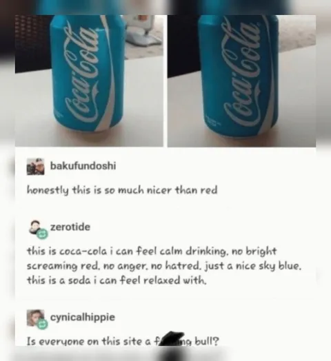 Blue Coca-Cola Feels Calmer