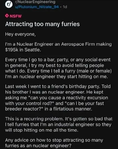 Nuclear Engineer Attracts Furries