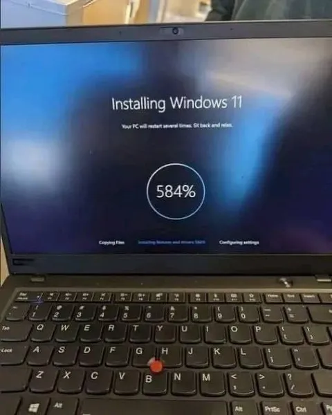 Windows Installation at 584%