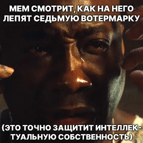 Мем смотрит на водяной знак