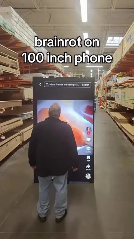 Brainrot on a Giant Phone