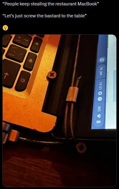 Restaurant MacBook Anti-Theft Solution