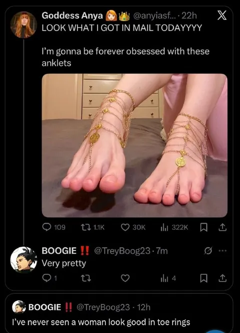 Woman Wearing Toe Rings