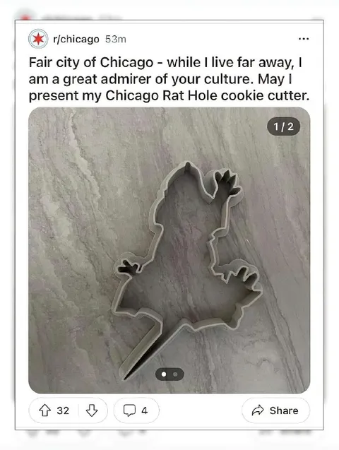 Chicago Rat Hole Cookie Cutter