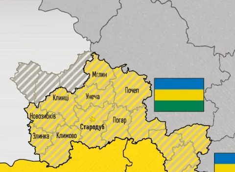 Карта с украинским флагом