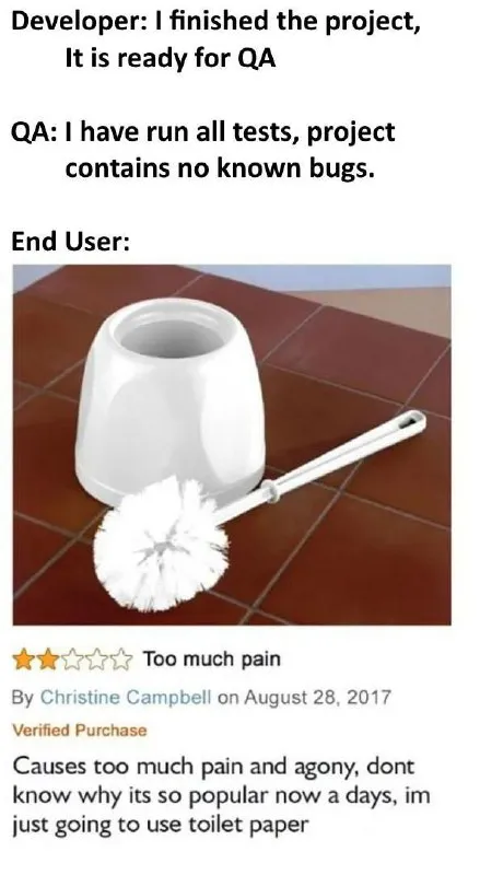Developer QA End User Toilet Brush
