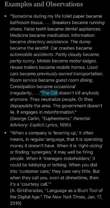 Euphemisms Hide the Truth