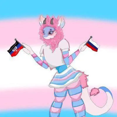 Розовый единорог с флагами