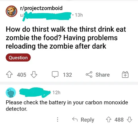Carbon Monoxide Zombie Question