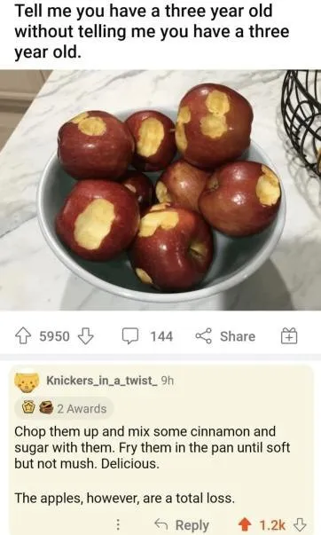 Apples Eaten by a Three-Year-Old