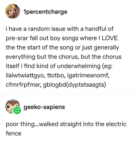 Fall Out Boy Chorus Electric Fence