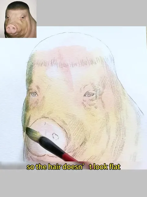 Painting a Pig with a Bowl Cut