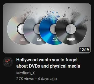 Hollywood Erases Physical Media