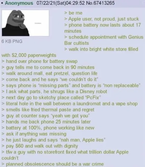 Apple battery replacement obsolescence